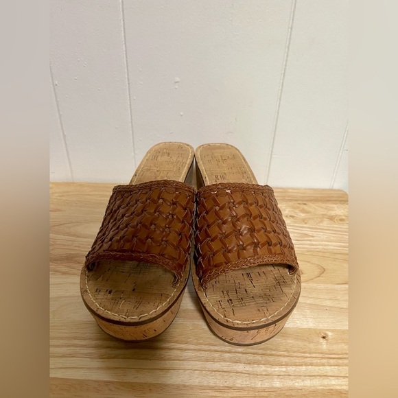 House of Harlow Brown Woven Slide Sandals Size 9M - Picture 2 of 7